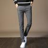 Summer New Casual Trousers Male Slim Korean Version of The Trend of Grinding Cotton Linen Trousers Men's Youth Small Straight Trousers