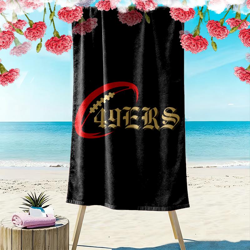 San Francisco 49Ers Print Beach Towel, Large Soft Quick Dry Towel for Beach Camping Swimming