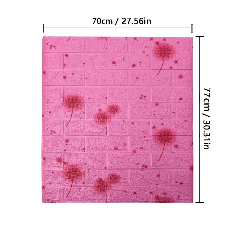 77cm*70cm 3D Wall Sticker Imitation Brick Bedroom Home Decor Waterproof Anti-mold Self-adhesive DIY Wallpaper For Living Room