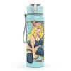 1PC Retro Blonde Pin-up Girl Colorful Print 750ml Portable Sports Water Bottle Leakproof Gym Outdoor Travel Drink Cup
