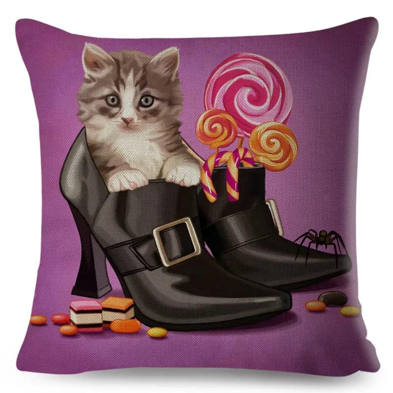 Cute Cartoon Dog Pillowcase Linen Decorative Pillowcase Office Home Sofa Decorative Cushion Cover 45*45Cm