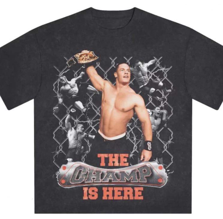 John Cena The Champ Is Here Shirt, Wrestling Legend Retirement Graphic Tee S