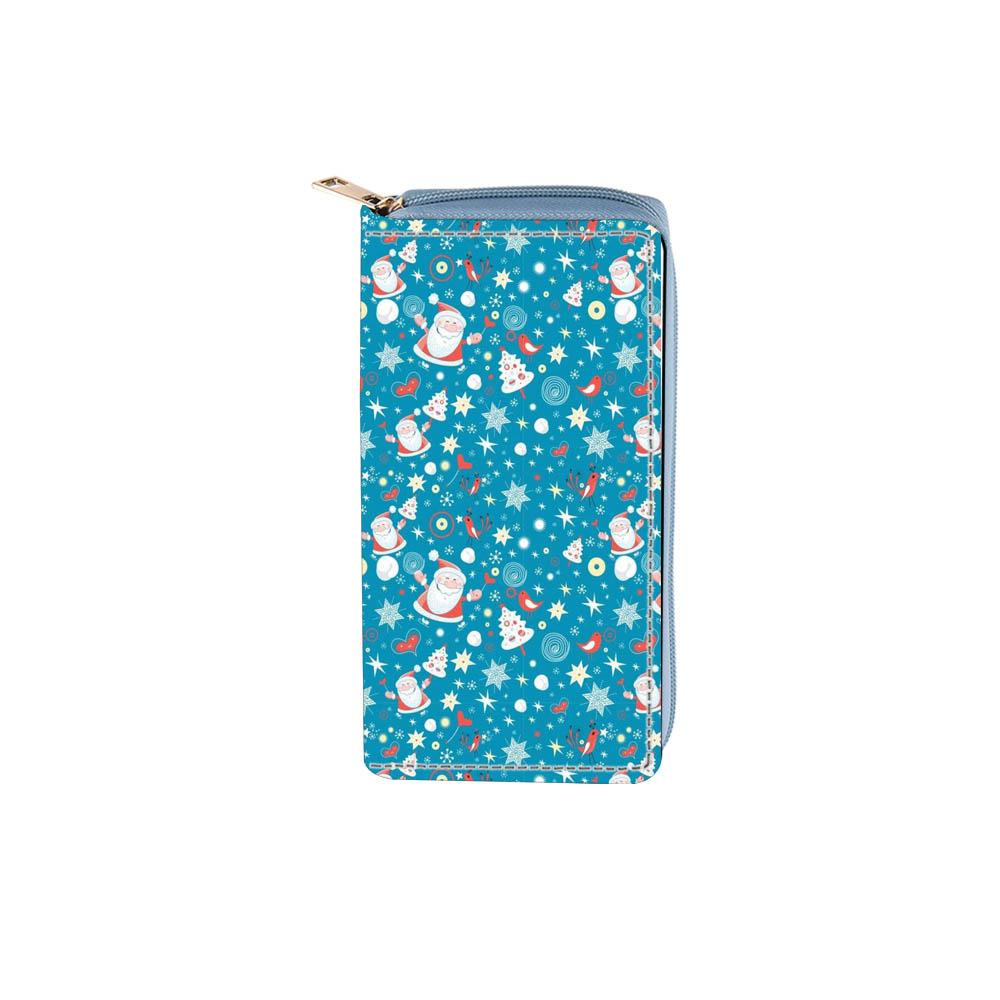 Schneemann Weihnachtsmann Langes Reißverschluss-Portemonnaie, Clutch-Portemonnaie