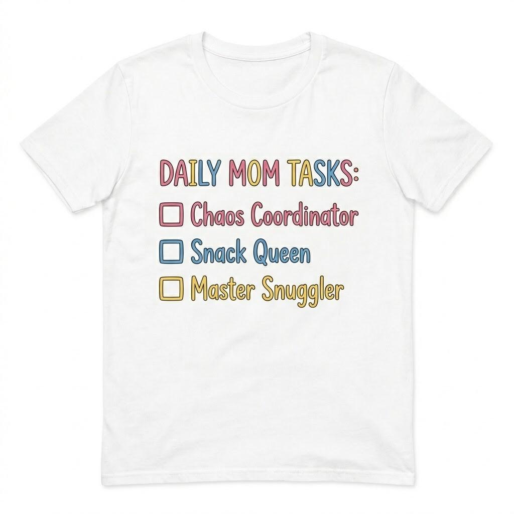 Funny Mom T-Shirt Daily Tasks Chaos Coordinator Mother s Day Gift Unisex Tee Unisex T-Shirt L
