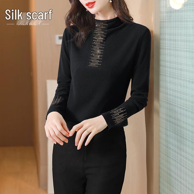 Sibaishe Women s Mock Neck Long Sleeve Slim Fit Top S