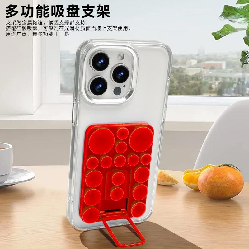 

Universal Suction Cup Stand Mobile Phone Silicone Cover Anti-lost Adjustable Safety Cell Case Desktop Table Holder Kick Stand