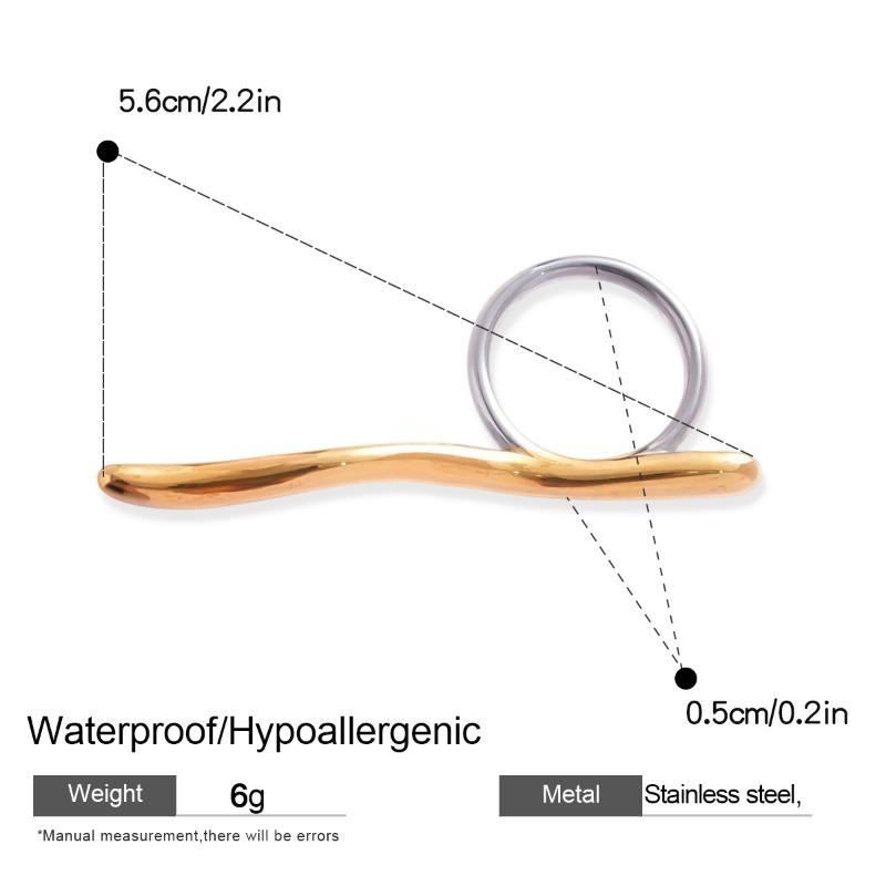 

Кольцо из нержавеющей стали, неправильной овальной формы, роскошное, с высоким чувством стиля, нишевое, преувеличенное, ювелирное изделие