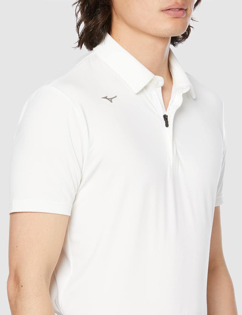 Golf Wear Zip Up Short Sleeve Shirt Move Tech Easy to Move E2MA1501 White XL [Mizuno] Men's