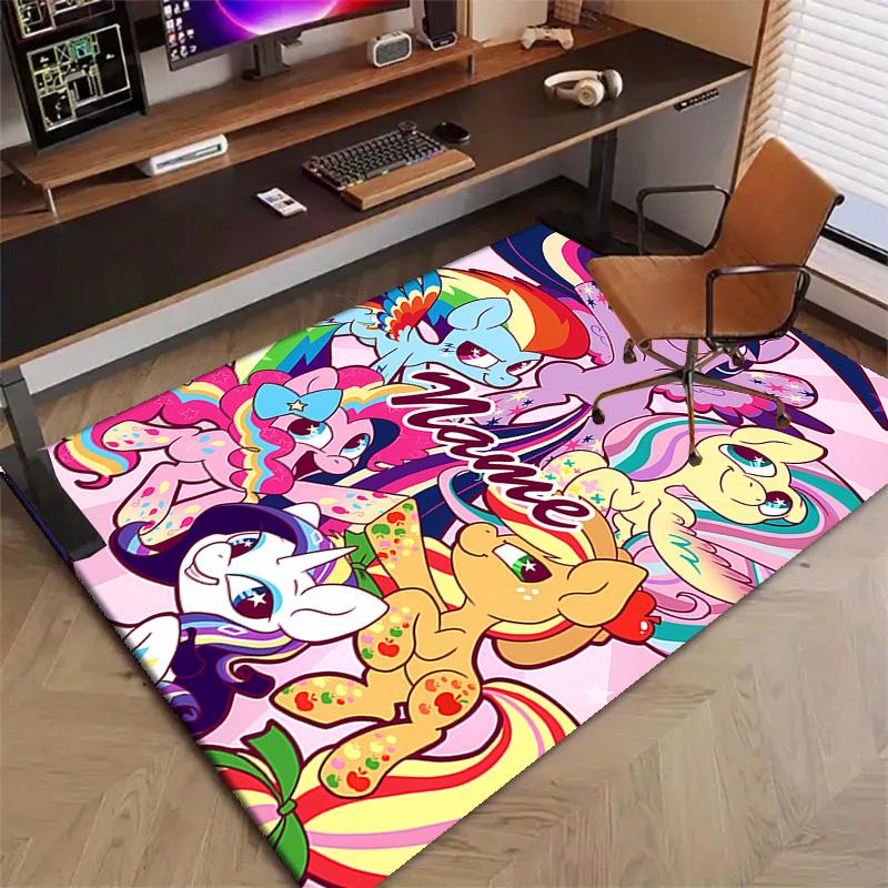 Custom My Little Pony Mat Personalized Name, Polyester Washable Indoor Entryway Rug, Gift for Christmas, Easter, Thanksgiving Day