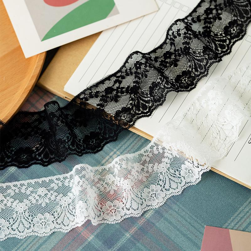5meters White Lace Ribbons For Crafts Flower Embroidery Trimming Evening Dress Sewing Accessories Needlework Decorative Fabric