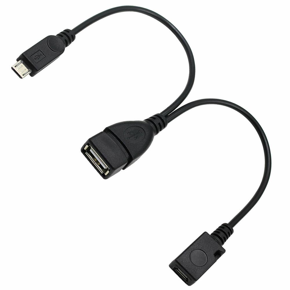 20cm 2-in-1 Micro USB Cable Adapter Power Cable OTG Cable USB Adapter Data Cable Y Splitter
