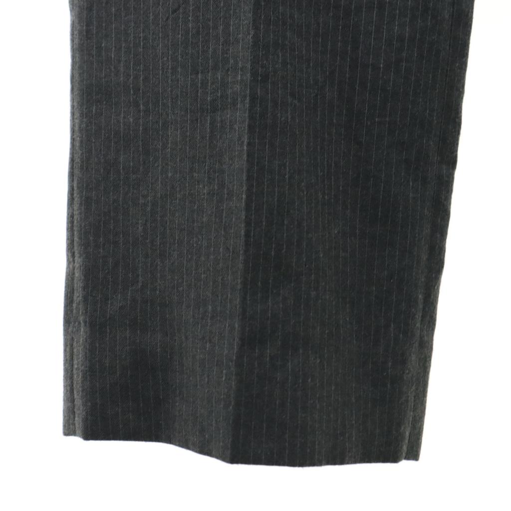 80s Vintage Striped Pattern Slacks Pants Charcoal Gray TALON ZIP Men's Used