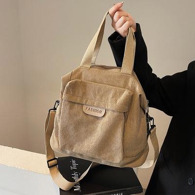 Geantă de damă din catifea reiată nouă pentru toamnă și iarnă, geantă de umăr simplă în formă de scoică, geantă crossbody