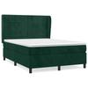 Box Spring Bed with Mattress Dark Green 140x200 cm Velvet