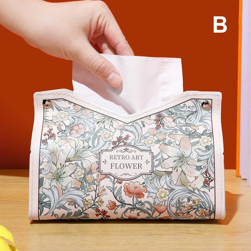 Leather Tissue Box For Home Living Room Decoration Car Tissue Box Bedroom Kitchen Desktop Light Luxury Napkin Holder