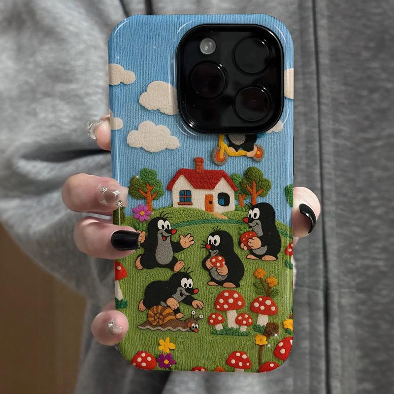 

Mushroom Mole for Apple 16promax Cartoon Cute for IPhone15pro Lens All-inclusive 14 New Style For Apple X/XS