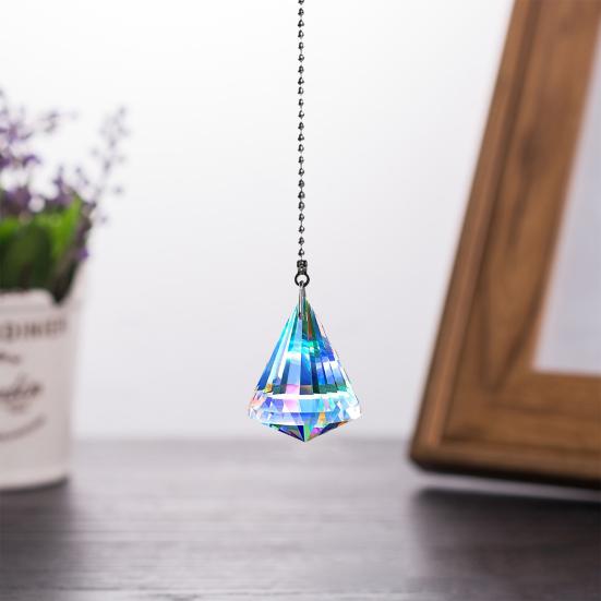 1/6 pezzi finto cristallo acchiappasole decorazione appesa con catena interno esterno casa giardino colorato arcobaleno creatore prisma pendente ornamento
