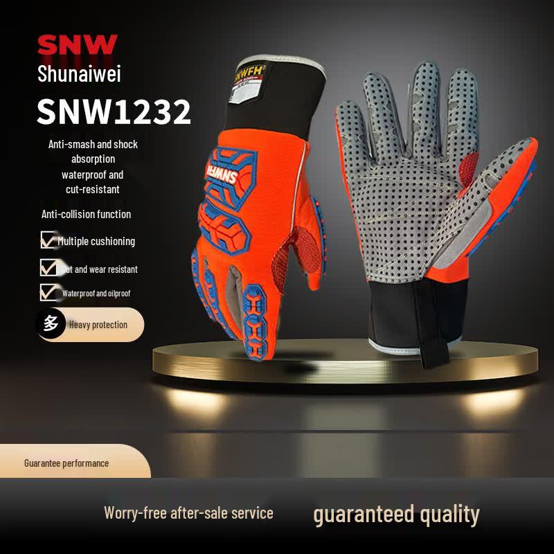 SNWFH Anti-Smash Waterproof Mechanical Protective Gloves XXL