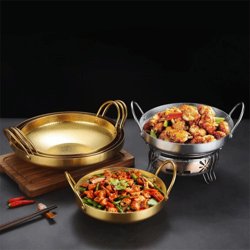 Non-stick Small Dry Pot 304 Stainless Steel Kitchen Cooking Pan Noodle