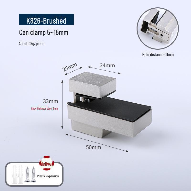 F-shaped Duckbill Glass Clamp for Bathroom/Kitchen 