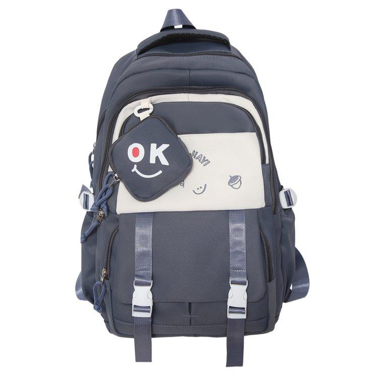 Schoolbag new high-value, light weight, cute, fashionable and versatile large-capacity schoolbag, junior high school and high school students backpack