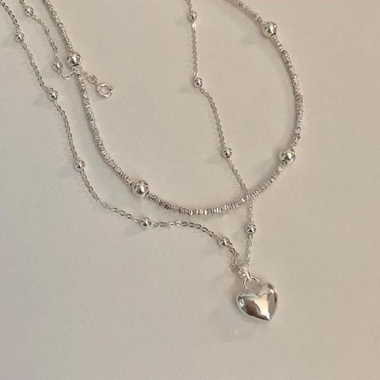 Sweet Cool Heart Stackable Necklace Temperament Clavicle Chain Collar Necklace