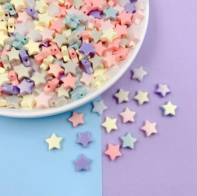 100Pcs 11mm Bunte Handgemachte Lose Spacer Perlen Für Schmuck Acryl fünfzackigen Stern DIY Zubehör Halskette Armband