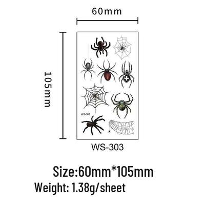 3D Halloween Spider Tattoo Stickers: Realistic, Waterproof, Sweatproof Spiderweb Design