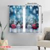 2pcs,2D Plane Printing Curtain Popular Christmas Baubles Snowflakes Pinecones Versatile 100% Polyester (without Rod) Decorations