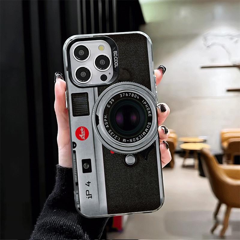Vintage Classic Camera Pattern Soft Phone Case for iPhone 15 16 17 Pro Max 17Air 16E 14 Plus 13 12 Mini Shockproof Cover Back Sh