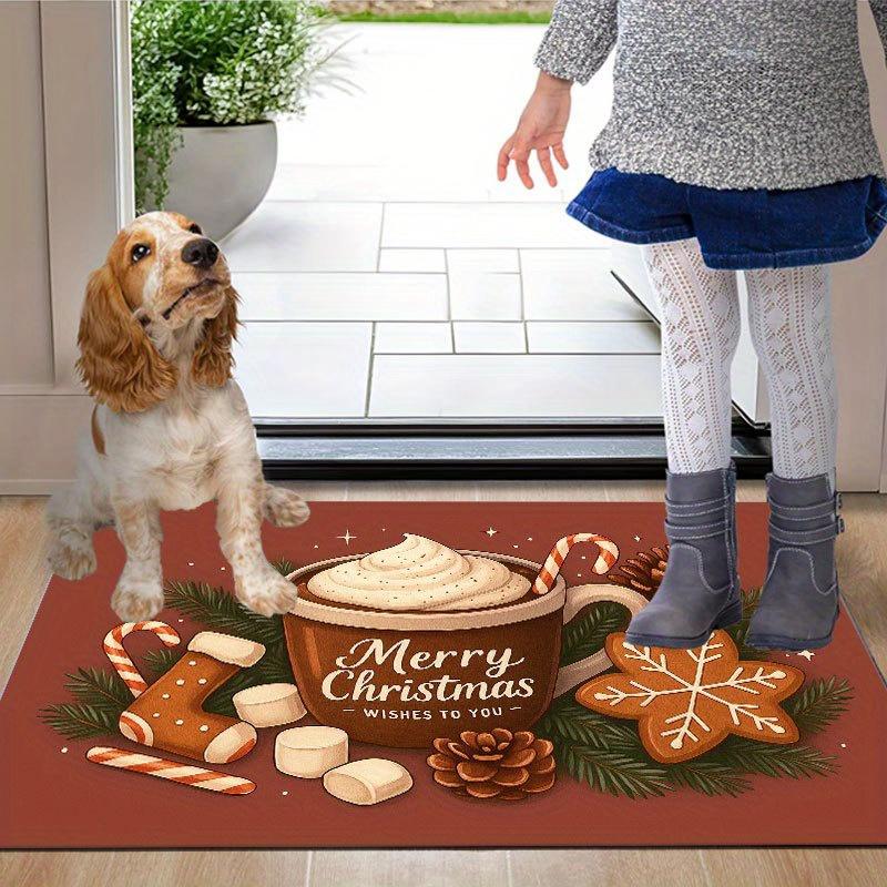 1 Stück Anti-Ermüdungs-Küchenteppiche Weihnachten Kakao Wasserdicht Rutschfest Dick Gepolsterte Küchenmatte Schwerlast Komfort Stehmatte für Küche