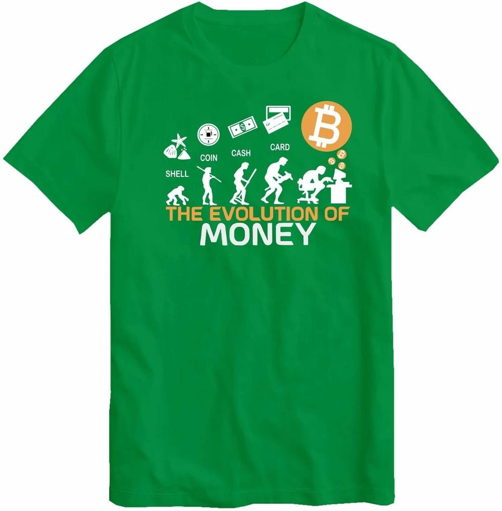 Эволюция денег Забавные футболки с Биткоином Криптовалютные монеты Криптовалюта Футболки S
