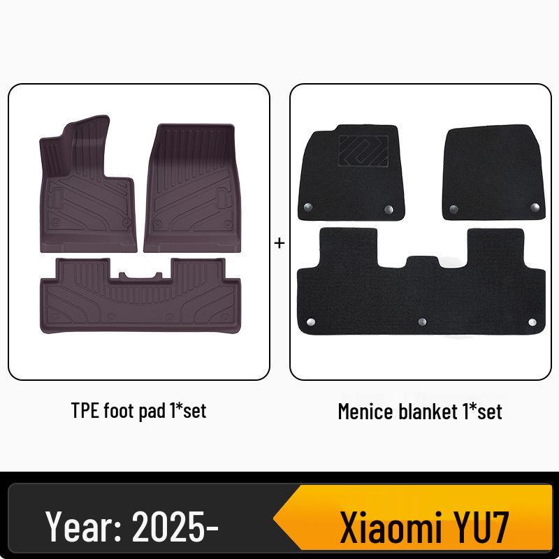 TPE Floor Mats for Xiaomi YU7 - Eco-friendly, Odorless, Color-Matching Interior.