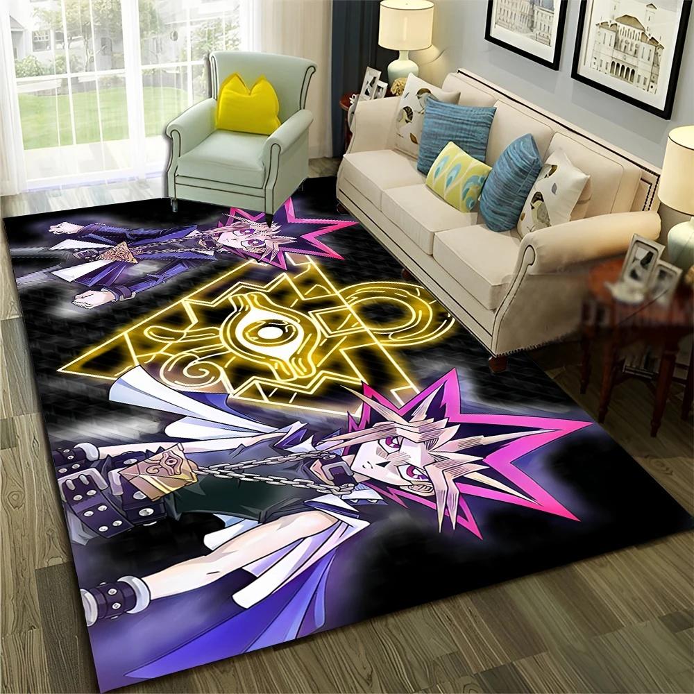 Y-Yu-Gi-Oh Monsterkarte Anime Teppich Cartoon Fußmatte für Wohnzimmer und Schlafzimmer Dekorative Fußmatte Kinderbereich Teppich Rutschfester Teppich
