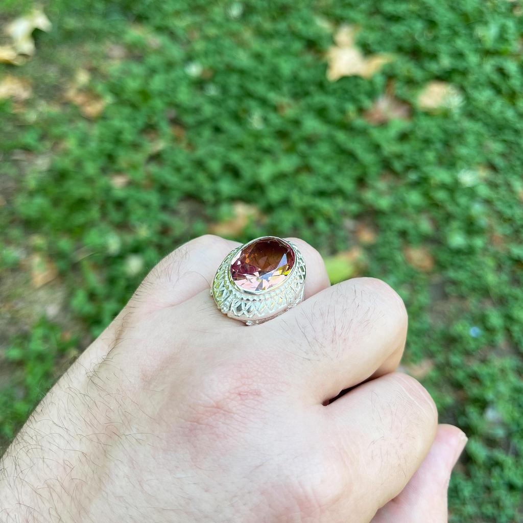 Zultanite Stone Silver Ring, 925K Sultanite Ring, Turkish Diaspore, Oval Zultanite Ring, Stone Changes Color During the Day - Perfect Anniversary Gift
