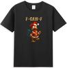 FCawF Christmas Funny Santa Hat Chicken Graphic Unisexs TShirt