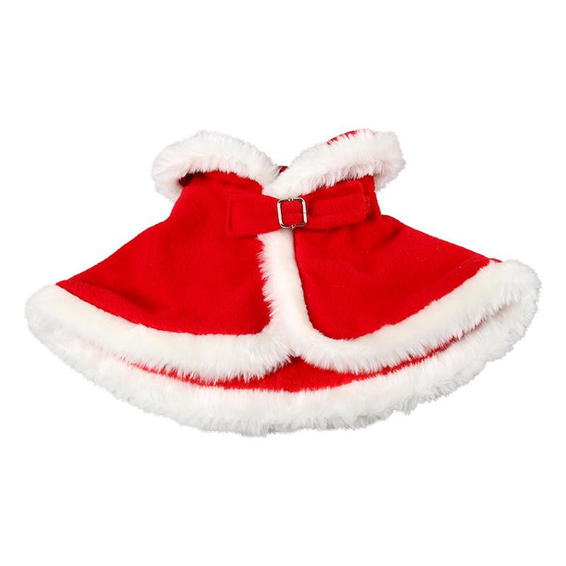 European and American Christmas windshield grace cloak, pet party supplies clothing factory, cat New Year's warm red velvet cloak