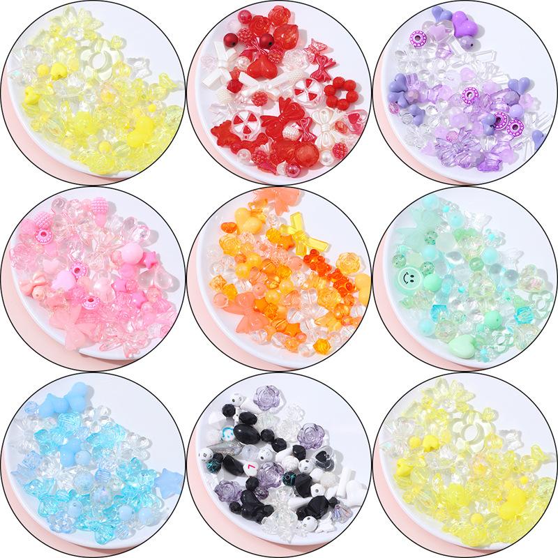 New Mixing Vintage Baroque Acrylic Beads Style Spring Color For Children DIY Handmade Bracelet Jewelry Making Accessories