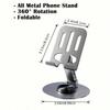 All-Metal 360-Degree Rotating Pressure-Reducing Universal Stand, Suitable For Mobile Phones And Tablets - Suitable