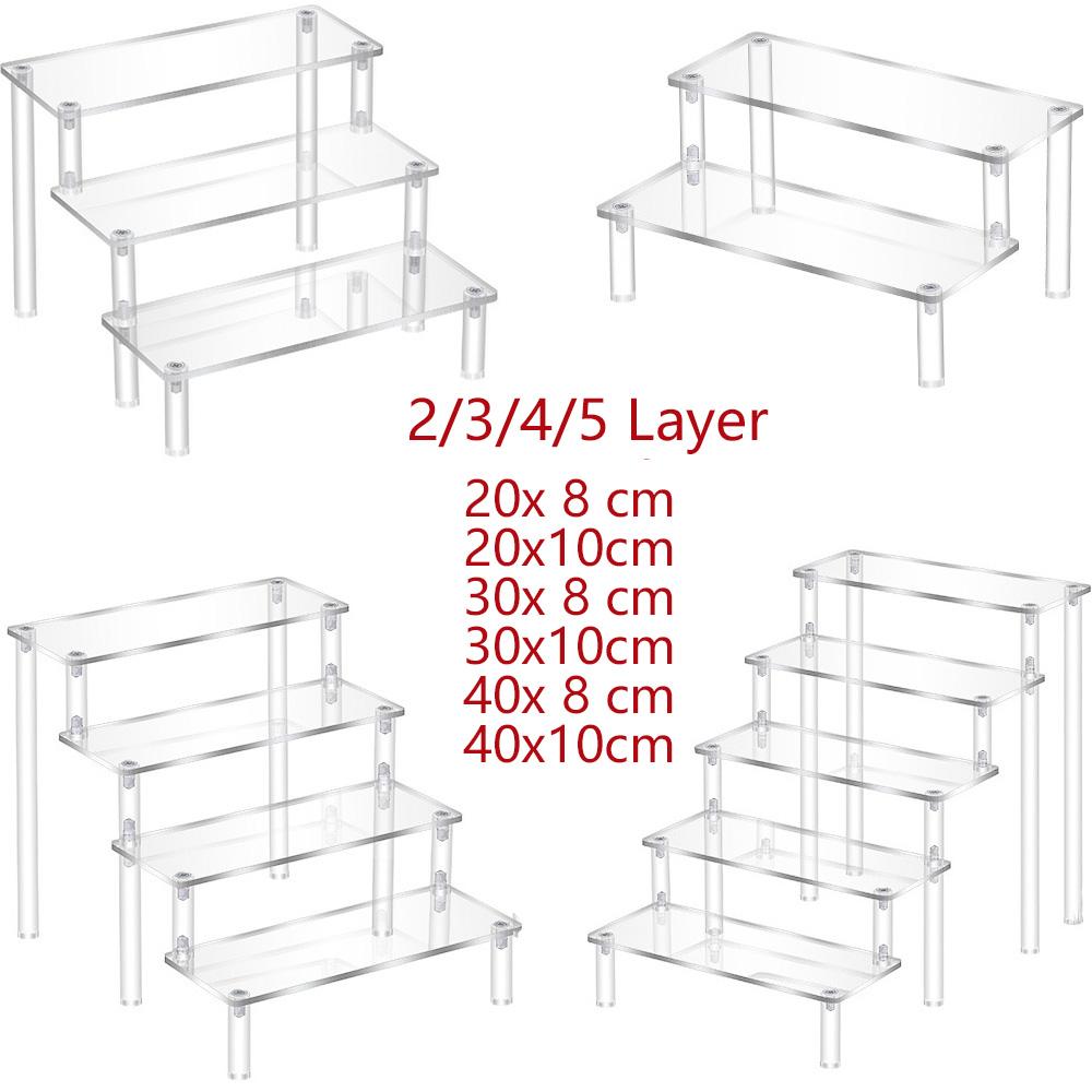 Acrylic Ladder Rack 1-5 Layer Ladder-Shaped Rack Blind Box Dessert Cake Storage Display Rack Perfume Jewelry Riser Display Rack