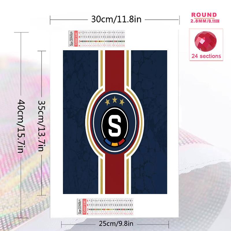 AC Sparta Praha 100% Round Full Drill 5D DIY Diamond Painting Embroidery Cross Stitch Rhinestone Décor