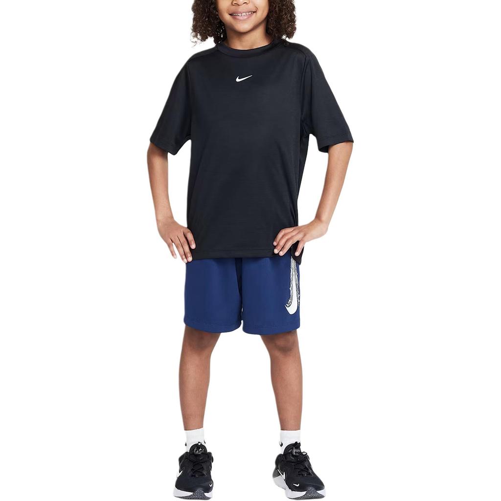 Nike Solid Logo Crew Neck Short Sleeve T-Shirt Kids tops HJ3771-011