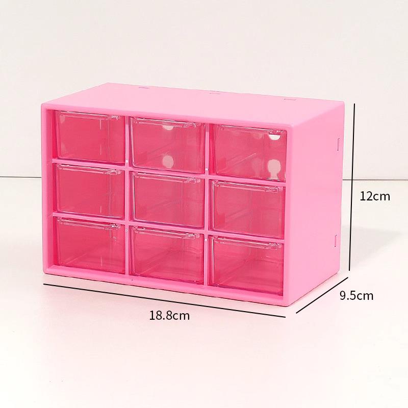 Japanese Solid Color 9-Grid Mini Drawer Storage & Organizer Box