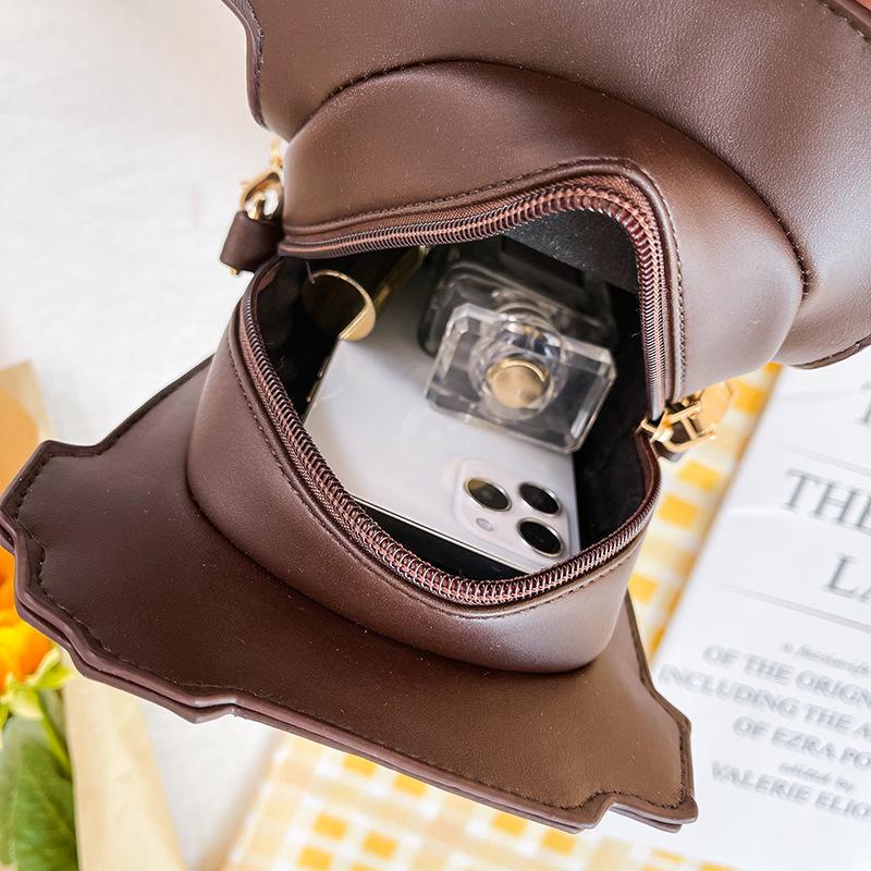 Geantă tip lanț cu cană de cafea, vedetă drăguță de internet, 2025, genți noi japoneze, personalizată, creativă, versatilă, tip mesager, cilindrică, pentru femei