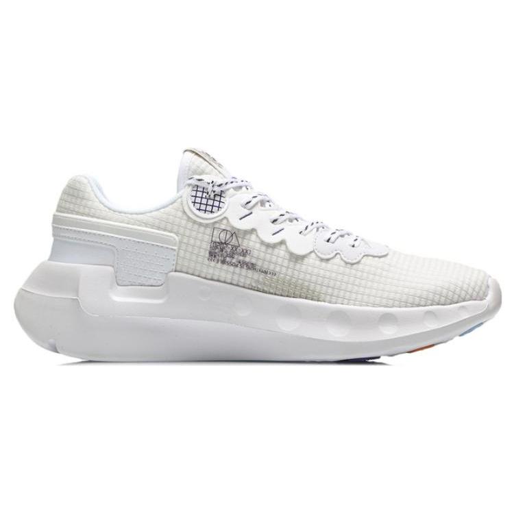Li Ning Sports Slip Resistant Abrasion Resistant Low Top Running Shoes Men's White ARHT041-1