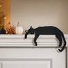 Festive Door Decor 3D Printed Sleeping Cat Top Decor, Lazy Kitten Silhouette Ornament, Self-Adhesive Cartoon Indoor Home Ornament Animal for