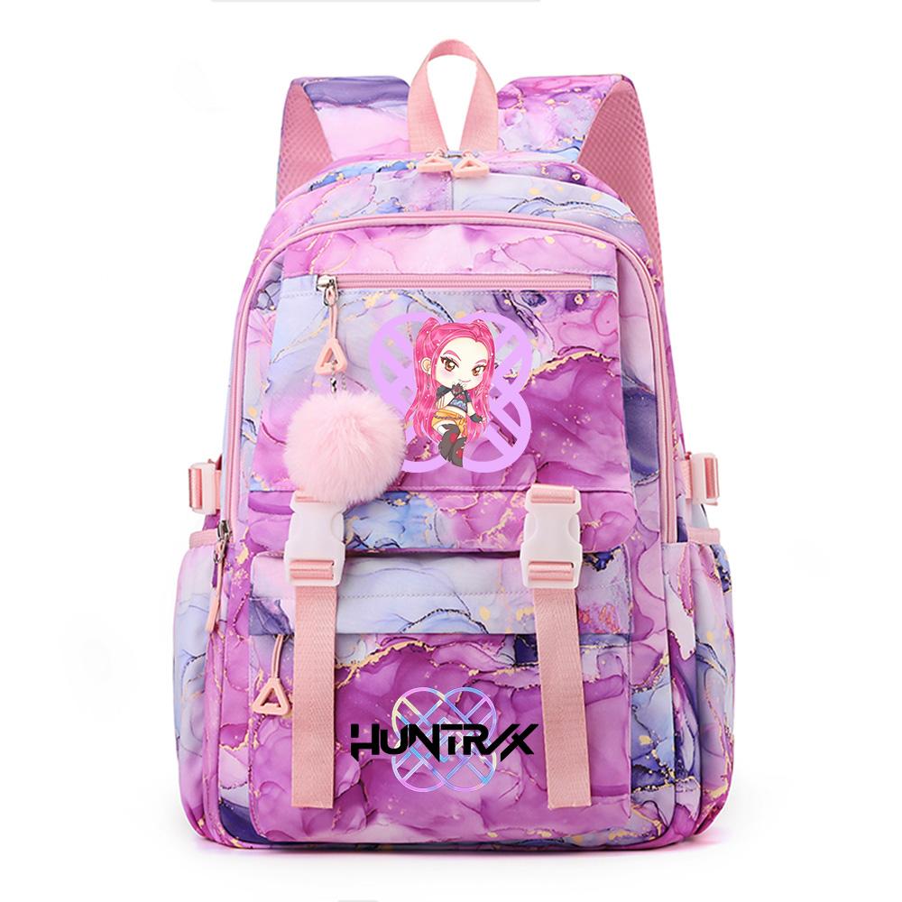 Cartoon Anime K-Pop Demon Hunters Printed Backpack Schoolbag for Teenager Student Girl Boy Bookbag Large Capacity Waterproof Travel Bag Gift