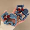 Hairpin Hollow Puppy Hair Grab Animal Red Bow Shark Clip Sweet Cartoon Hair Claw  Streetwear