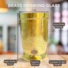 Brass Dining Glass || Drinking Brass Glass || Brass Tumbler with Embosed Design - Capacity 300 ml (Pack of 2 Glasses)