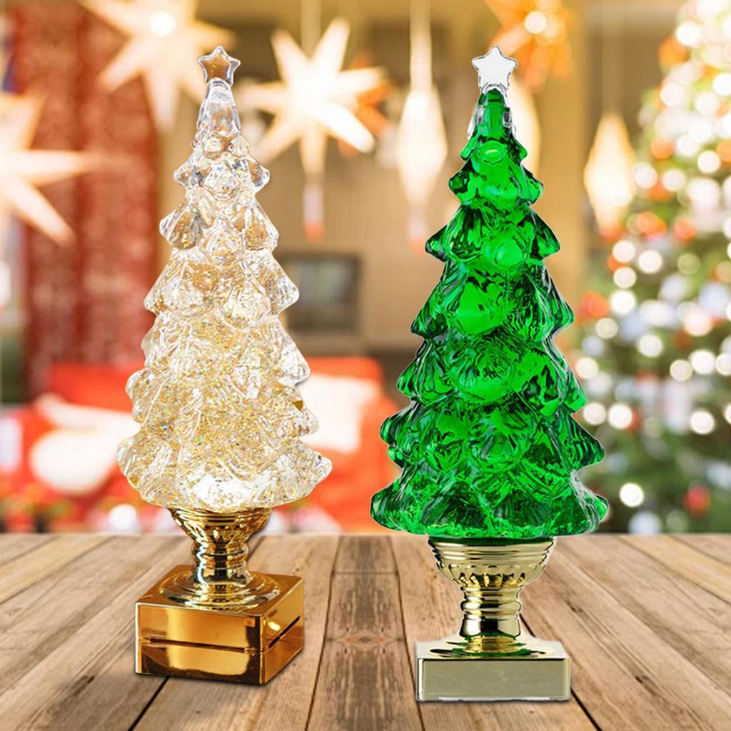 Tischkünstlicher Weihnachtsbaum Schneekugel mit LED-Leuchten Moderner Wohnakzent für das Weihnachtszimmer